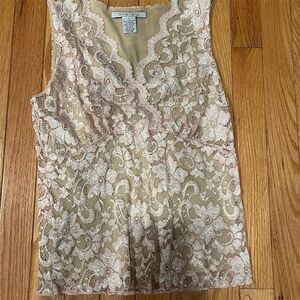 CAbi Women's Pink Lace Sleeveless Camisole Top Size S Casual Spring